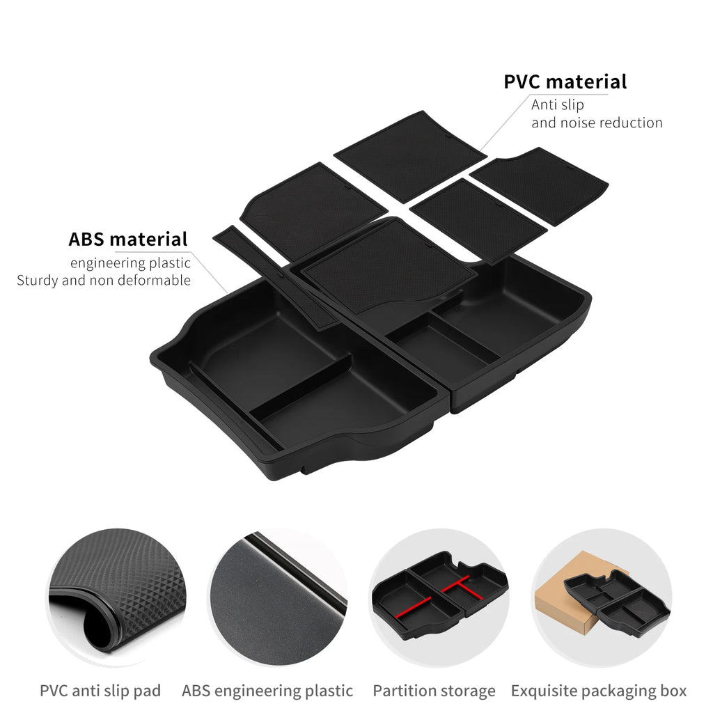 for Toyota Sienna 2024 2025 Center Console Lower Storage Box Car Interior Accessories Storage Tray Organizer Case 2pcs/set