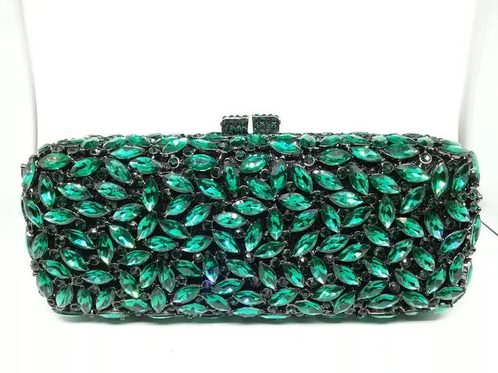 Boutique De FGG Luxury Women Black Crystal Clutch Evening Bags Wedding Bride Rhinestone Clutch Bag Party Dinner Diamond Handbags