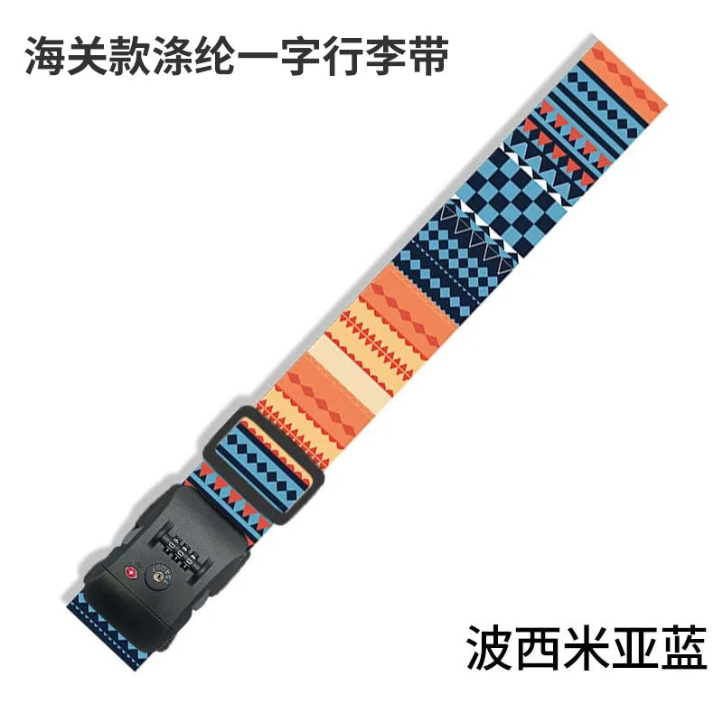 Luggage Straps for 22-28 inch Suitcases TSA Approved Combination Lock Adjustable Suitcase Packing Belt Abroad Binding Straps
