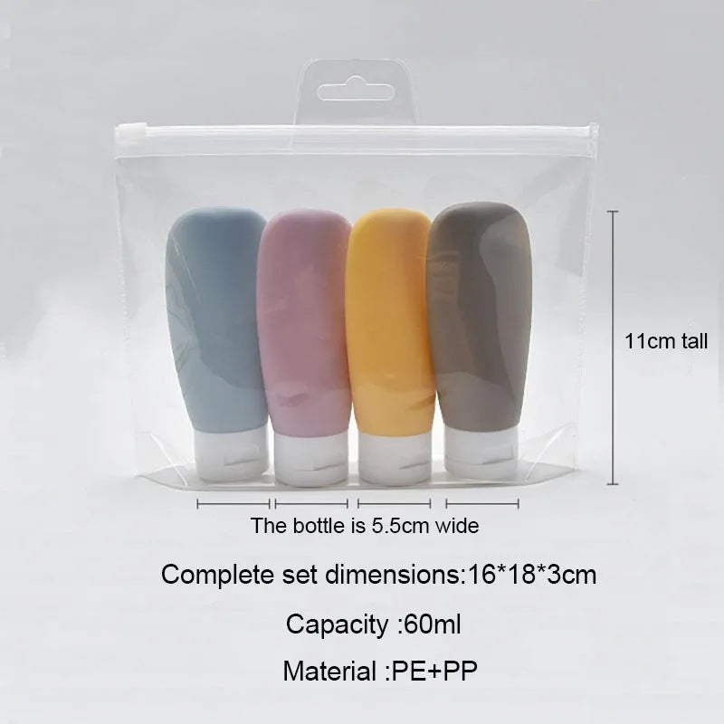 NEW 60ML Travel Containers Set Refillable Travel Bottle Everything for Travel Bottles Set Shampoo Bottles Kit  LXPTZ03