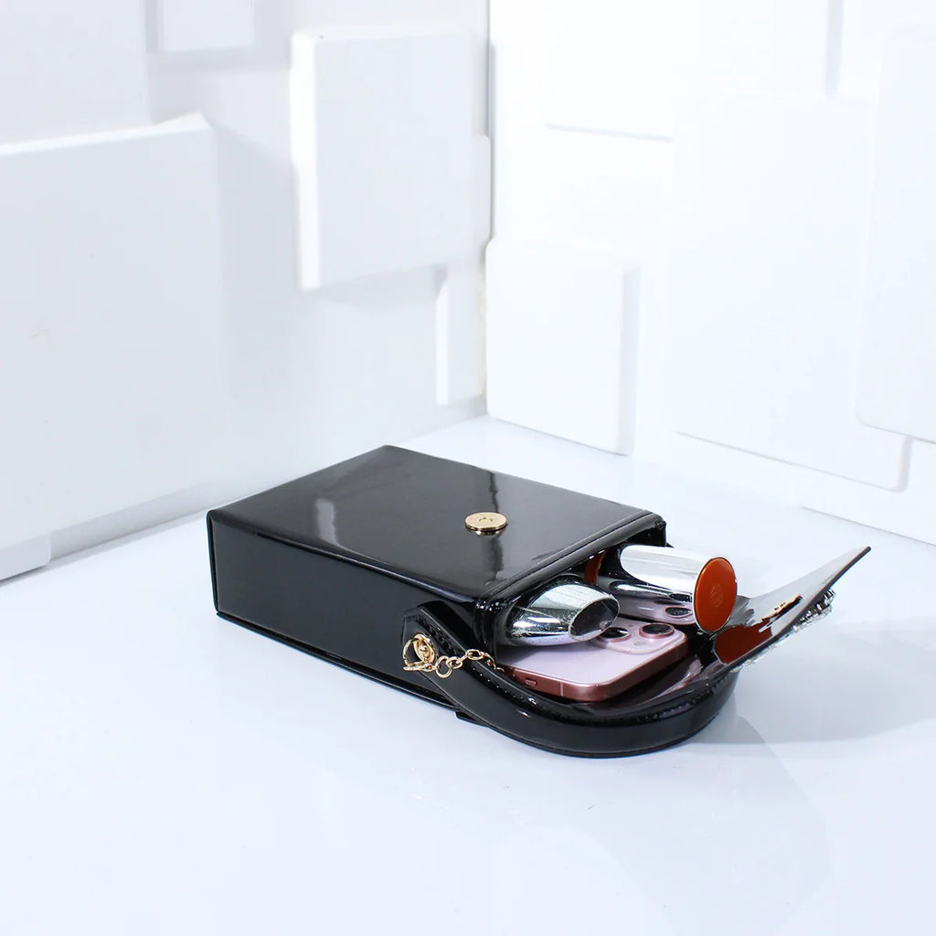 Exquisite Compact Banquet Bag for Women Luxury Rhinestones Square Box Versatile Wedding Clutch Purse Evening Dress Bag
