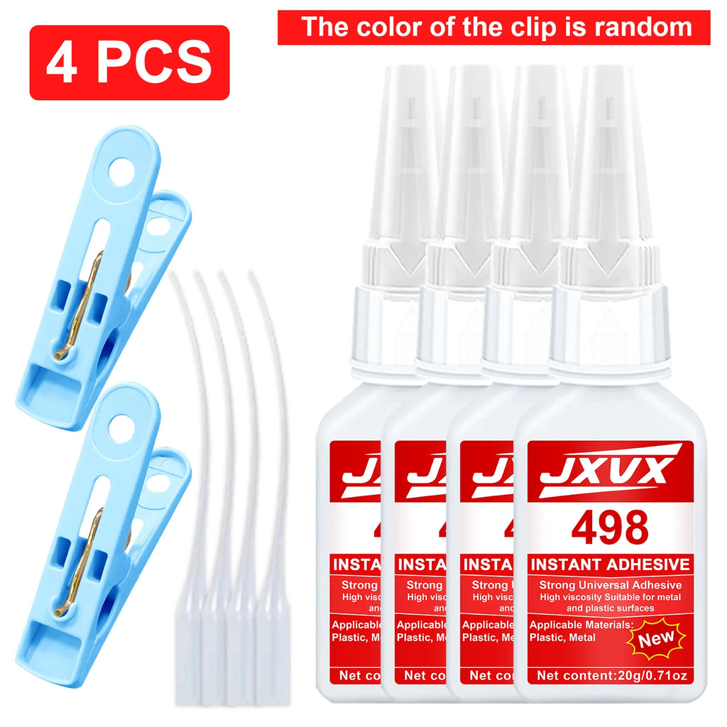 1/2/3/4pcs 498 Super Glue Gel,Strong Instant Adhesive,Transparent Epoxy Resin Glue Adhesive,10s Quick Fix Adhesive for Plastic/Metal/Wood/Ceramic/Glass,New Formula, Anti-Aging