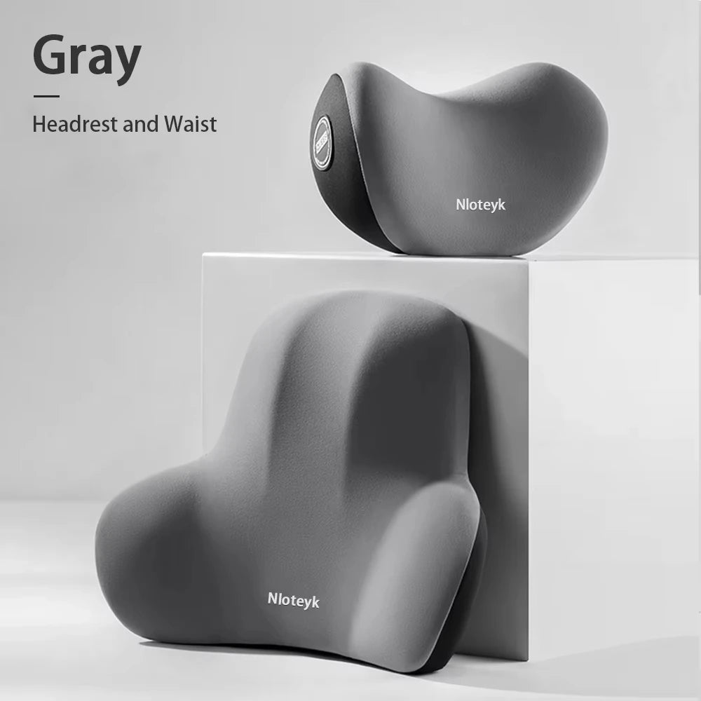 2024 Memory Foam Car Neck Pillow Protective Lumbar Back Support Breathable Car Headrest Cushion Relieve Stress Car Seat Pillow