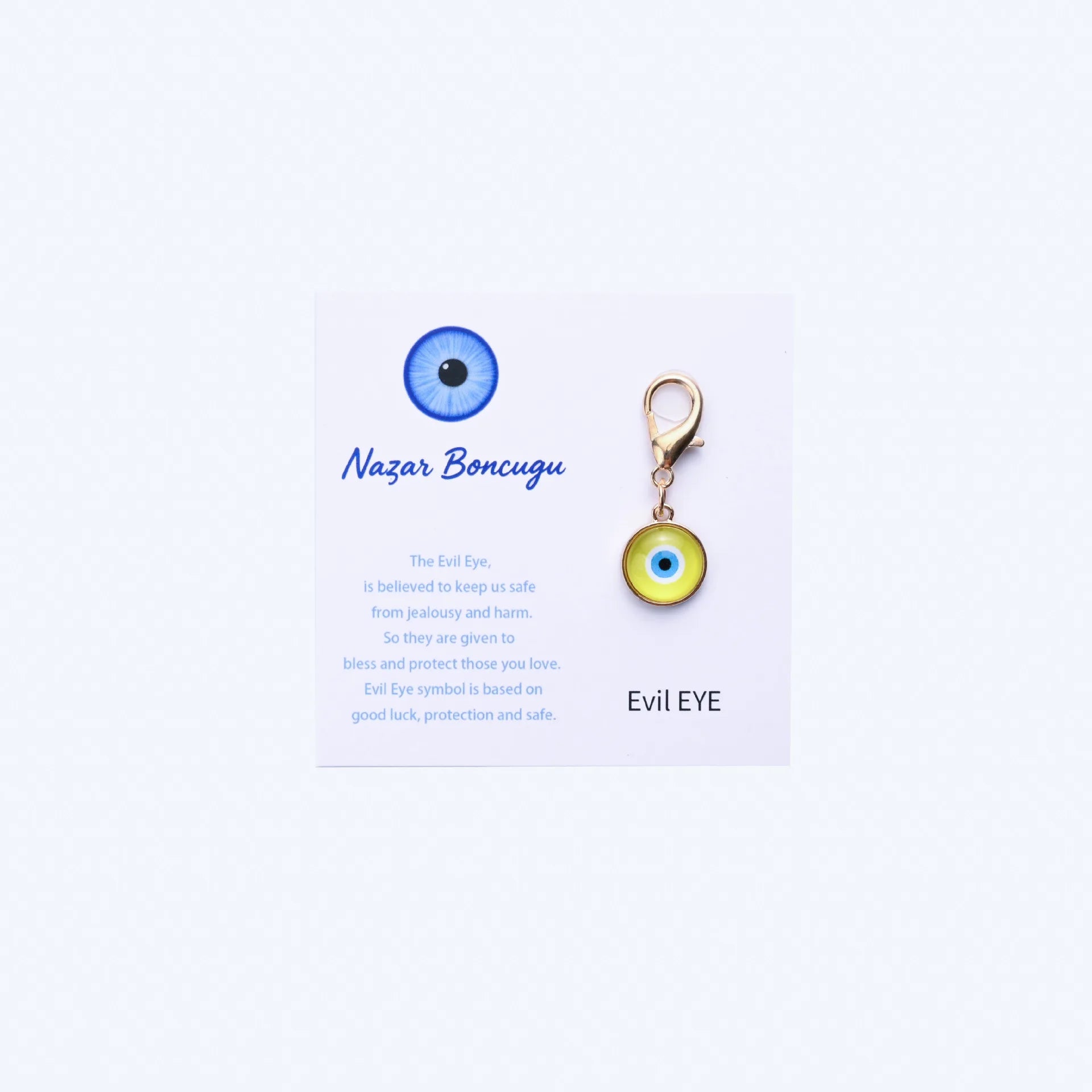 1pc Trendy Turkish Blue Evil Eye Keychain with Cute Charm Personalized Key Ring Stylish Bag Decoration Accessories Fashion Gift