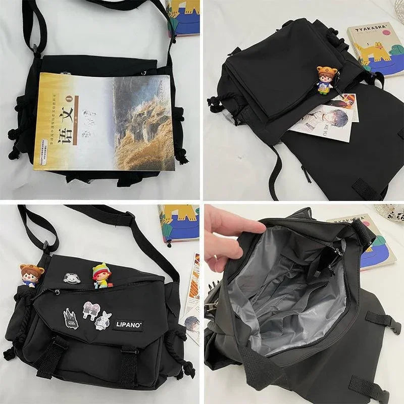 Popular Shoulder Bag Large Capacity Crossbody Bag Retro Workwear Postman Bags for Girls Nylon Handbags Fashion Casual