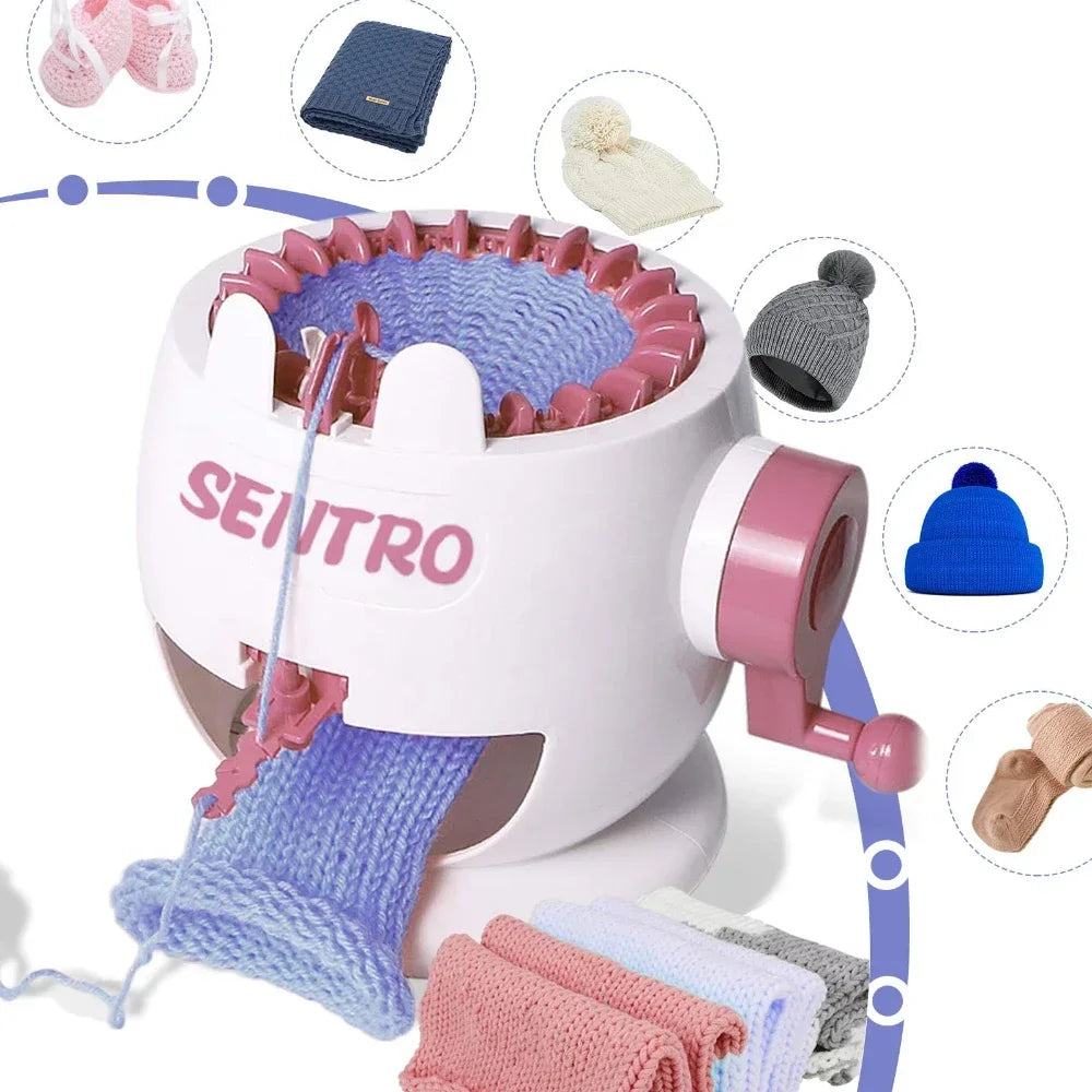 Automatic Knitting Machine, 22 Stitches Smart Knitting Board Rotary Double Crochet Knitting Machine Kit for Adults or Beginners