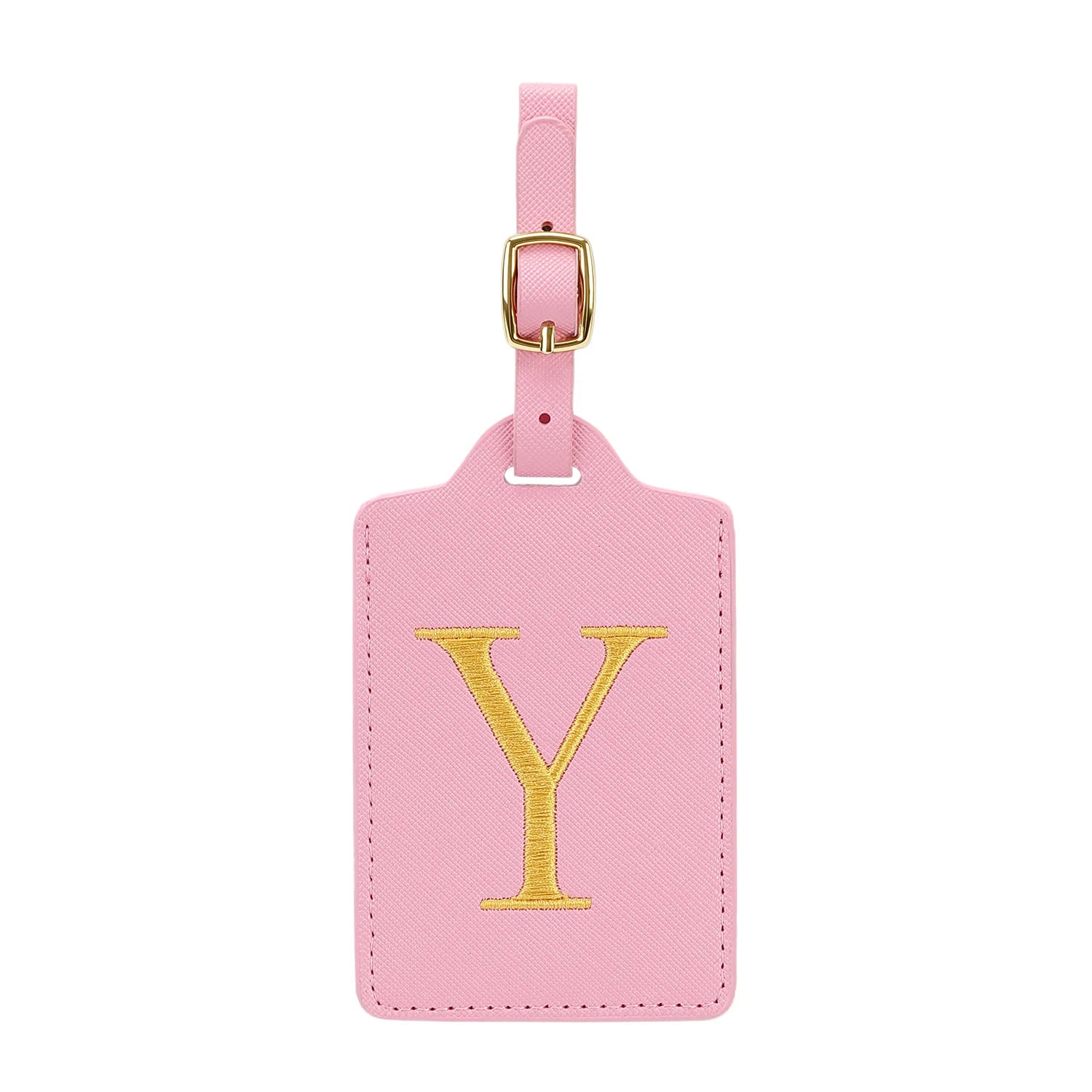 MIYIN 26 letters Luggage Tags for Suitcases PU Leather Privacy Protection Bag Tags Travel Accessories Essential, Pink