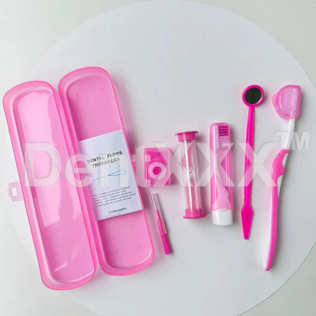 7Pcs Travel Oral Hygiene Care Set Portable Cleaning Kit R for Travel Business Trip