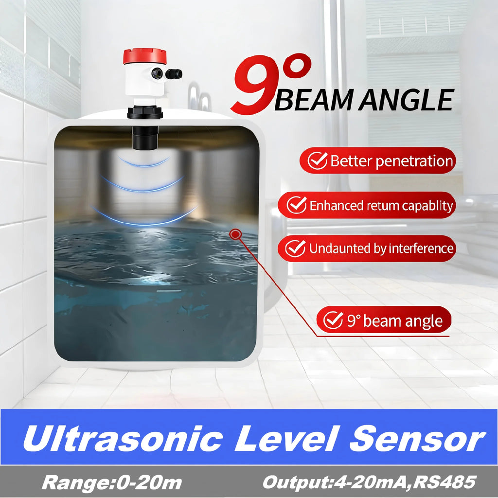 0-5m 20m 10m to 4-20mA RS485 Ultrasonic Level Sensor for Bulk Order Water Oil Tank Ultrasonic Level Measuring Sanitary Olive Oil