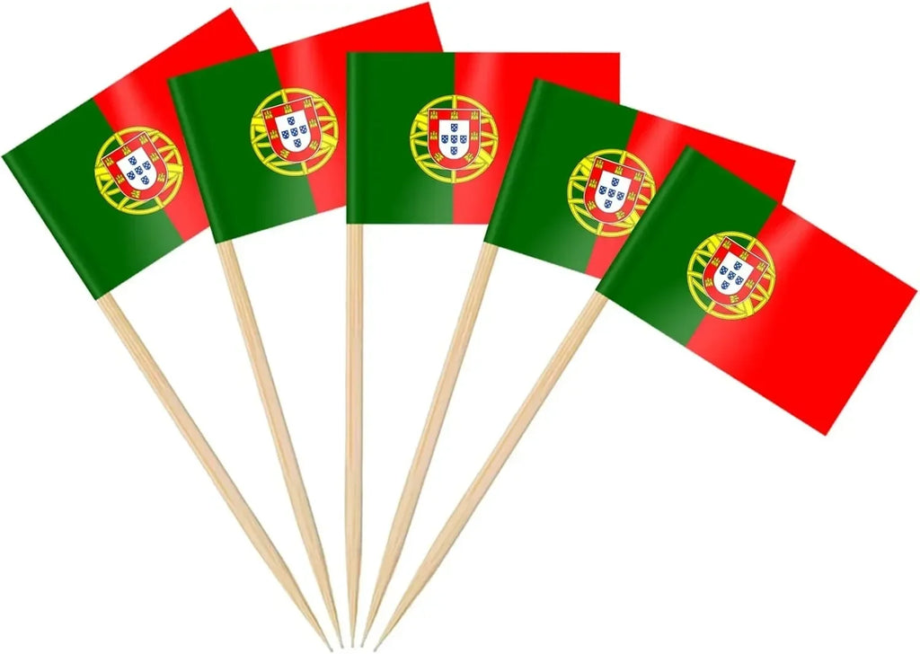 Brazil Flag Toothpick Flags Picks, 100Pcs Small Tiny Brazil Cupcake Toppers Stick Flags National Day, Birthday Party Decorations