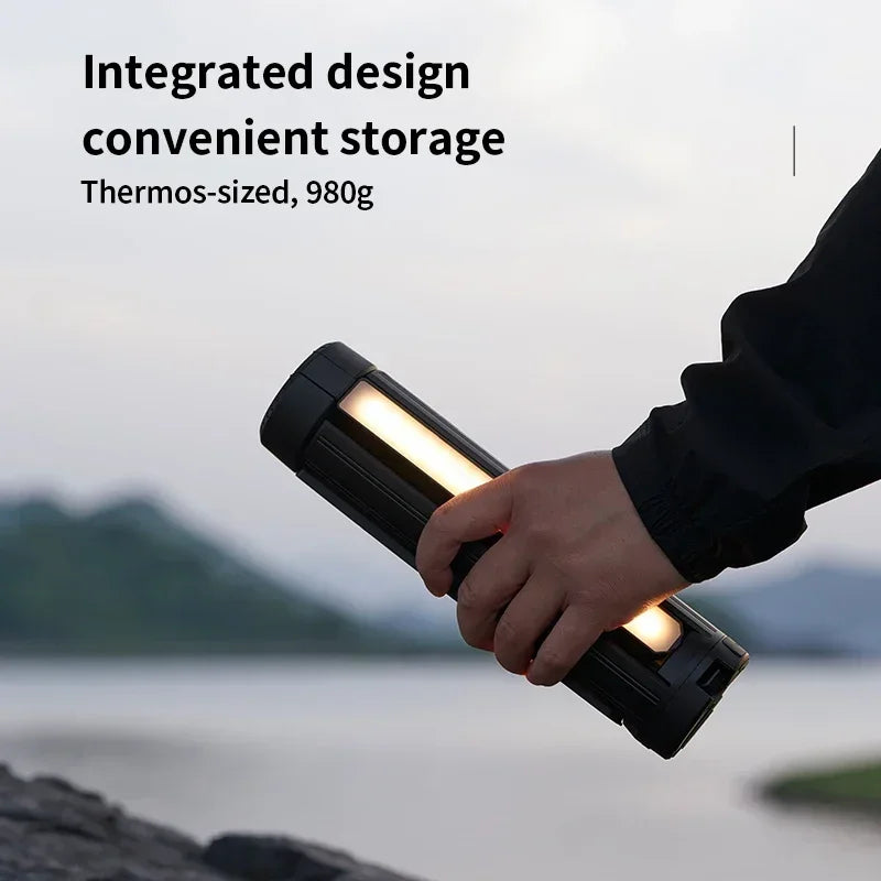 Telescopic Camping Light 15600mAh Rechargeable Lantern, Waterproof Collapsible Outdoor LED Flashlight for Hiking Tent