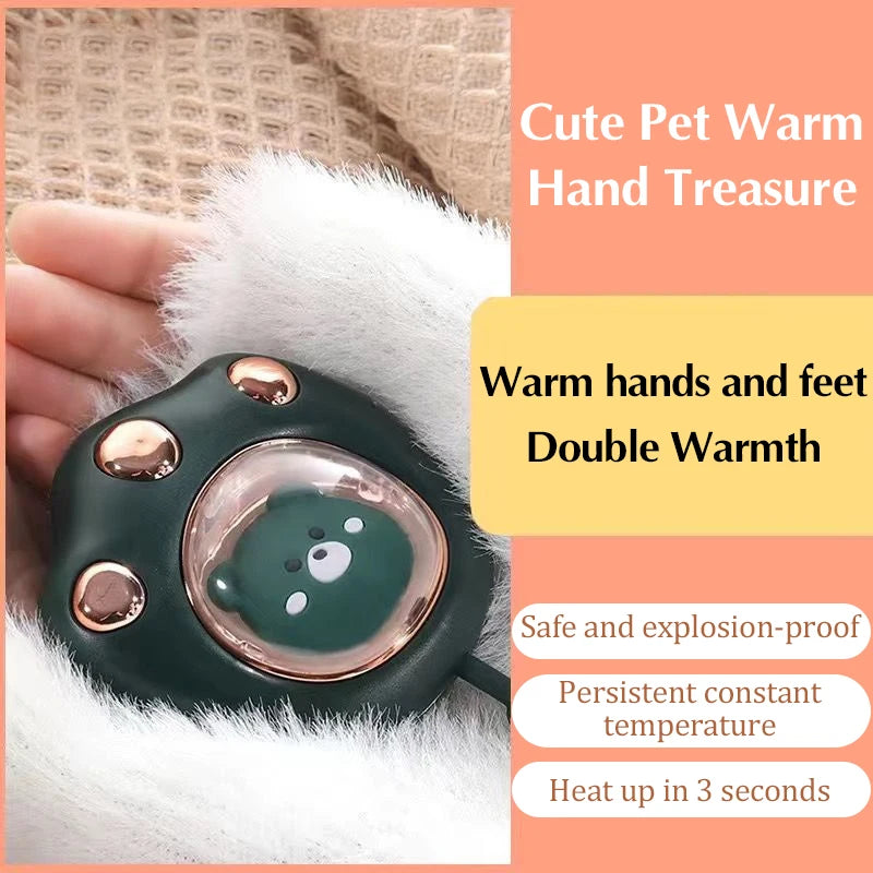 Hand Warmer Cat Paw Rechargeable Built-in Battery For Students Winer Fast Usb Heater Portable Warmer For Women's Hand