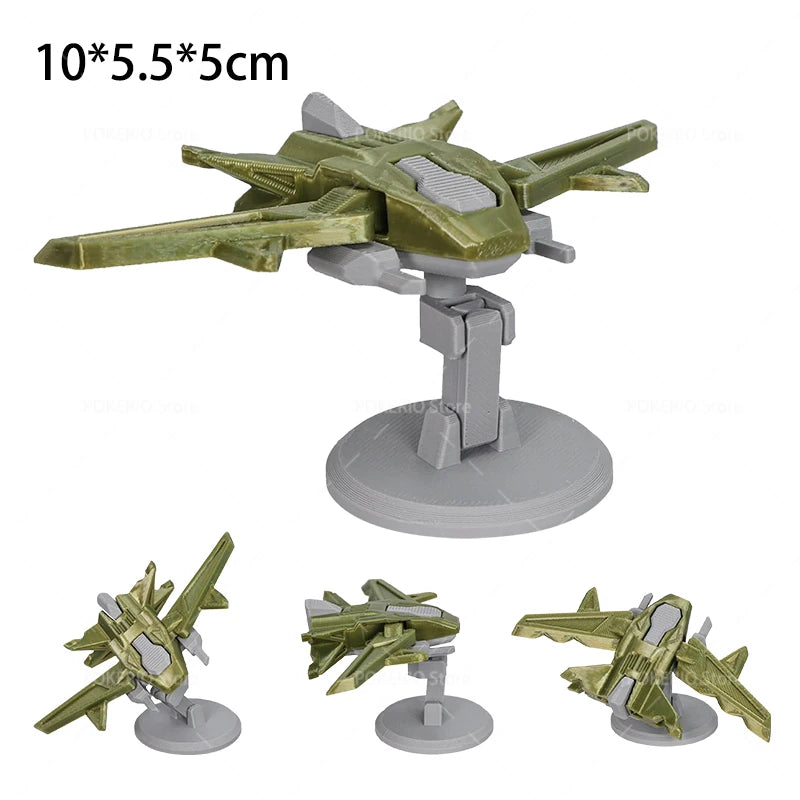 Mini War Machine Mecha Fighter Jet Series 3D Printed Starship Attack Helicopter Flutter Drone Movable Joints Assemble Models Toy