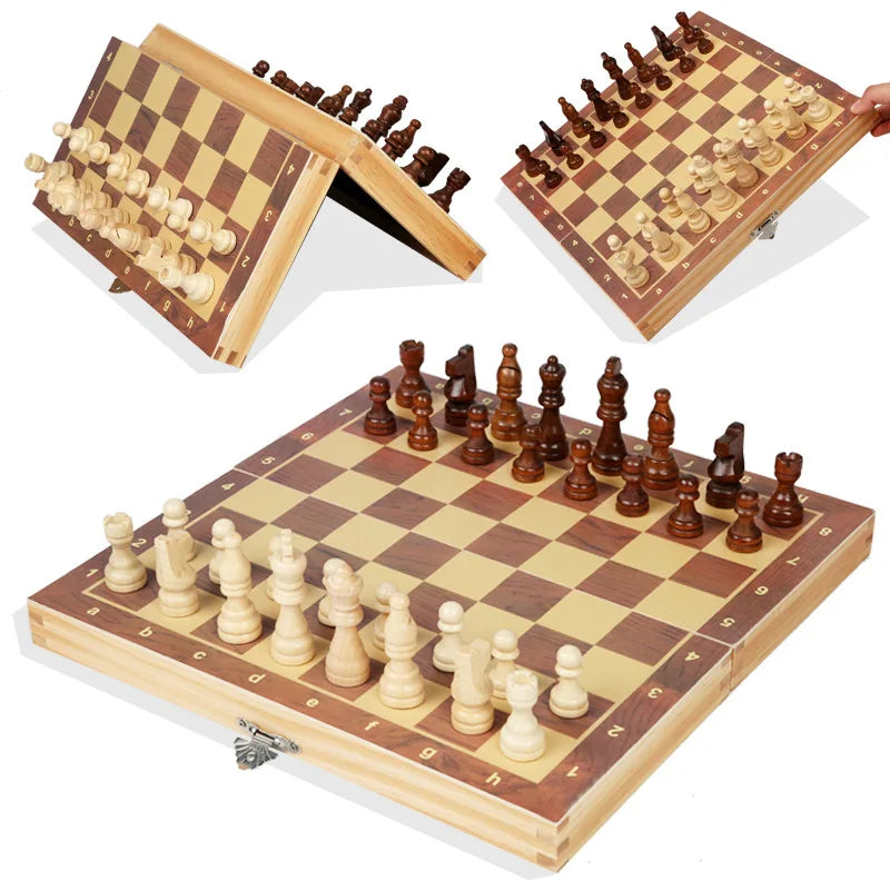 Classics Magnetic Chess with Foldable Board for Kids and Adults, Wooden Chess, Gift for Christmas, Birthday, New Year