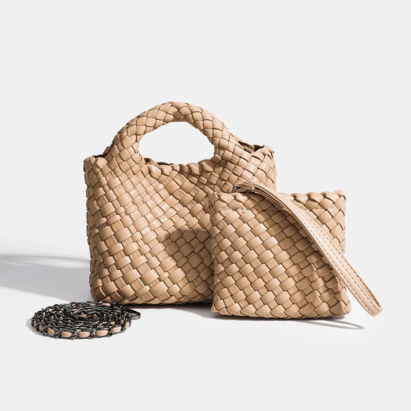 Women Handbag Fashion Woven Pattern Small Pu Leather Tote Bag Retro Top Handle Bag Casual Daily Commute Shopping Portable 2026
