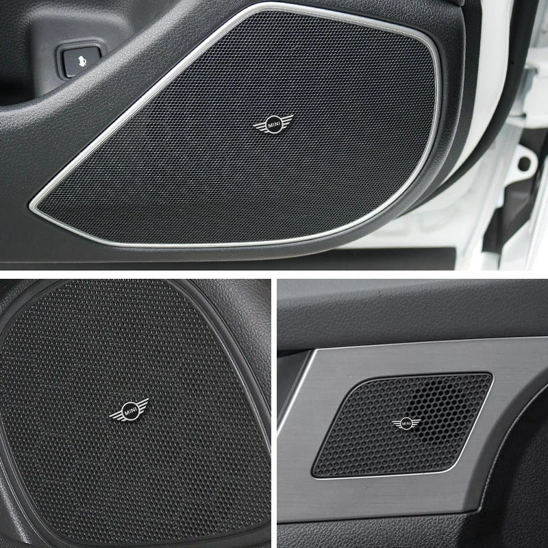 Mini Badge Aluminum 3D Car Audio Stickers For Mini Cooper JCW Works F54 F55 F56 F57 F60 R50 R52 R53 R55 R56 R57 R58 R59 R60 R61
