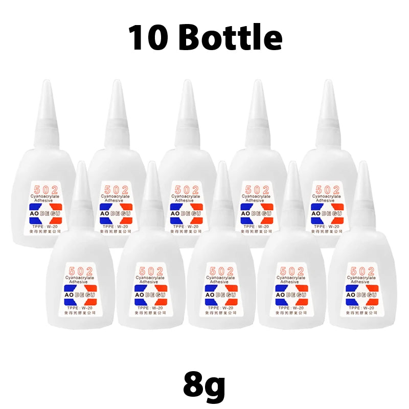 1/3/10PCs 502 Super Glue Instant Quick-Drying Cyanoacrylate Adhesive for Leather Rubber Wood Metal Strong Bond Liquid Glue Tool