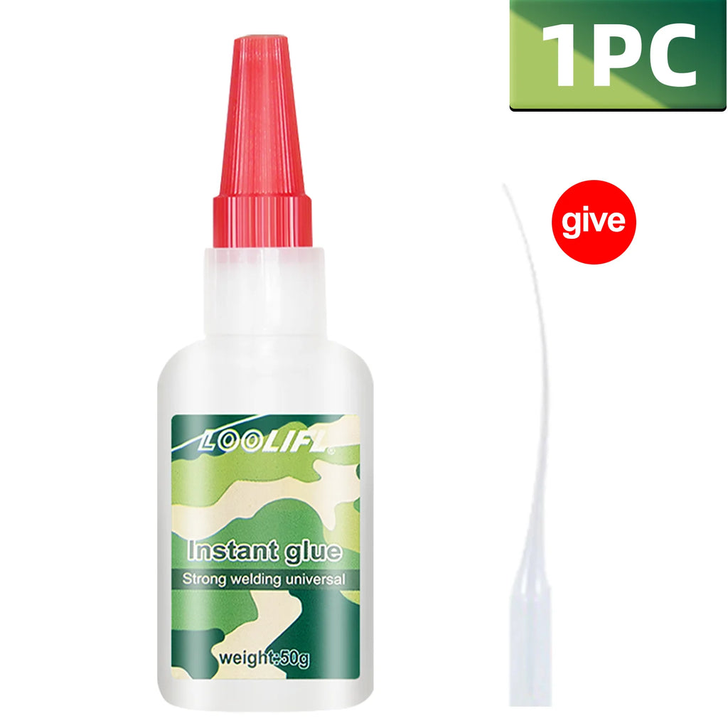 LOOLIFL Cyanoacrylate Super  Glue Welding 50ml Instant Fast Adhesive Universal Welding Super Glue Plastic Wood Metal Rubber