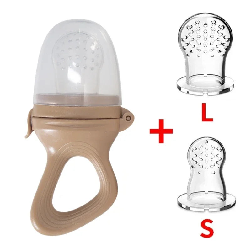 Silicone Baby Fruit Feeder Mini Freezer Tray Fresh Food Chew Bag for Infant Self Feeding Milk Popsicle Molds for Teething Relief