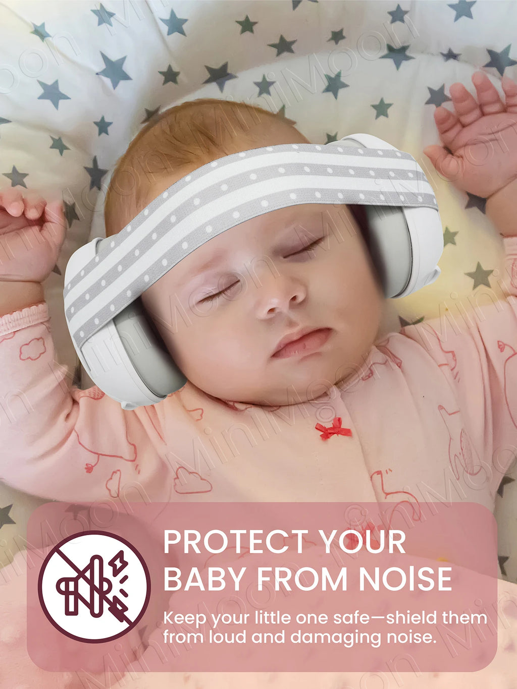 Adjustable Baby Earmuffs, Noise Reducing Headphones for Infant, Ideal for Travel & Sleep