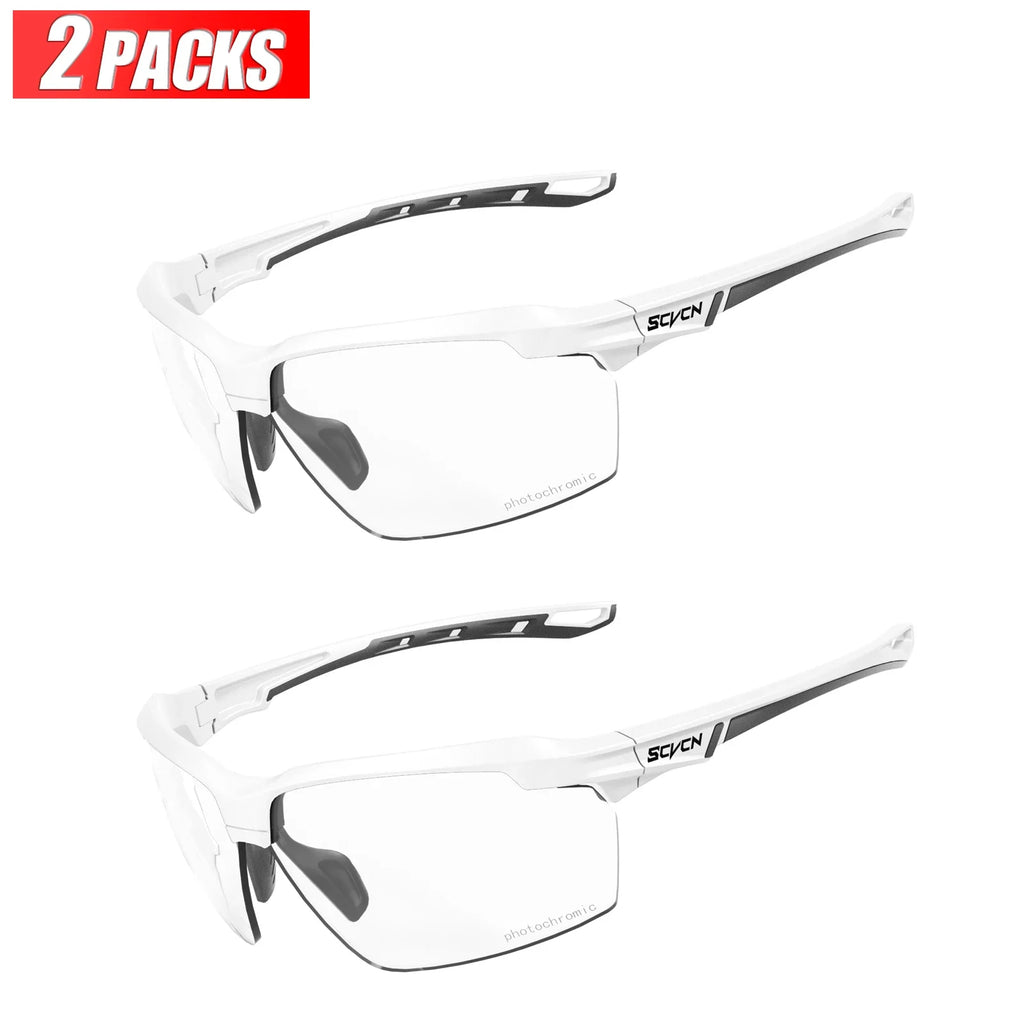 3PACKS SCVCN Hiking Eyewear Photochromic Cycling Sunglasses Glasses Bike MTB Bicycle Golf UV400 Sports Glasses for Men Women