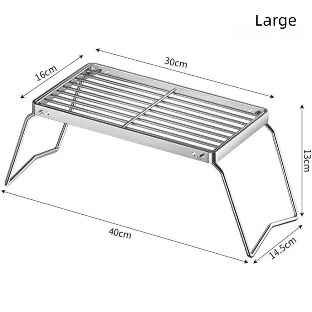 Camp Grill Portable Outdoor Grill Stainless Steel Folding Compact BBQ Camping Hiking Picnics