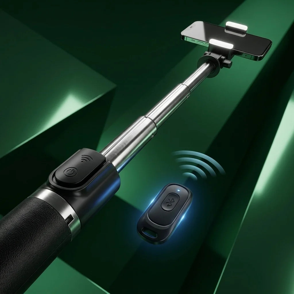 Selfie Stick Tripod Bluetooth, 70cm Extendable Aluminum Phone Tripod Stand, 360° Rotation Wireless Remote, Portable Mini Selfie