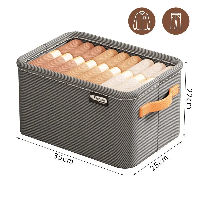 Steel Frame Clothes Storage Box Foldable Fabric Wardrobe Organizer Open Top Drawer Bin for Sweaters Pants Closet Organization