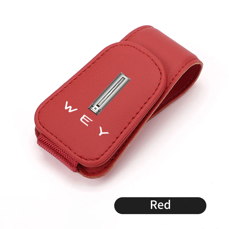 For WEY Car Visor Glasses Clip Leather Hidden Card Slot Organizer Tank 300 VV6 VV5 VV7 GT Mocha Splash Guard Mudguards
