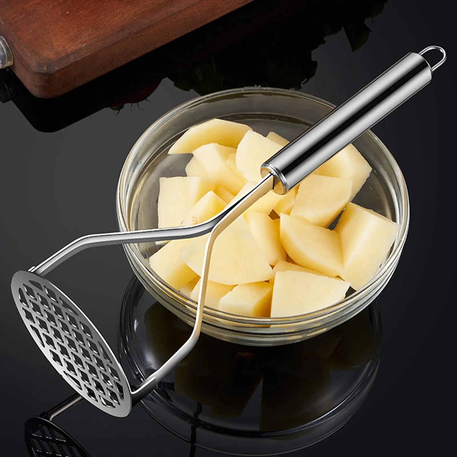 Stainless Steel Potato Masher Stainless Steel Food Masher for Avocado Kitchen Tools Press for Cooking Pureeing Vegetable Fruit
