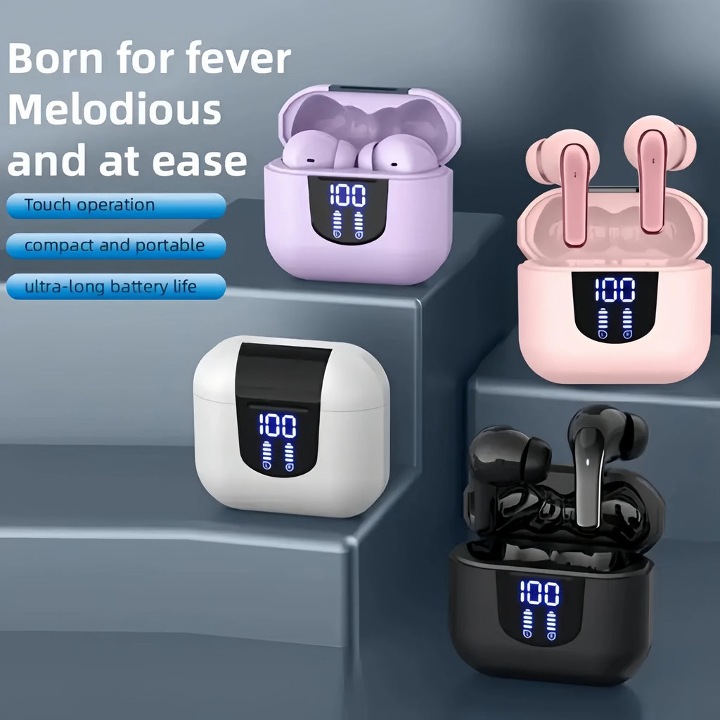 Wireless Bluetooth earphones, intelligent noise cancelling microphone, 48H battery life, heavy bass wireless earphones