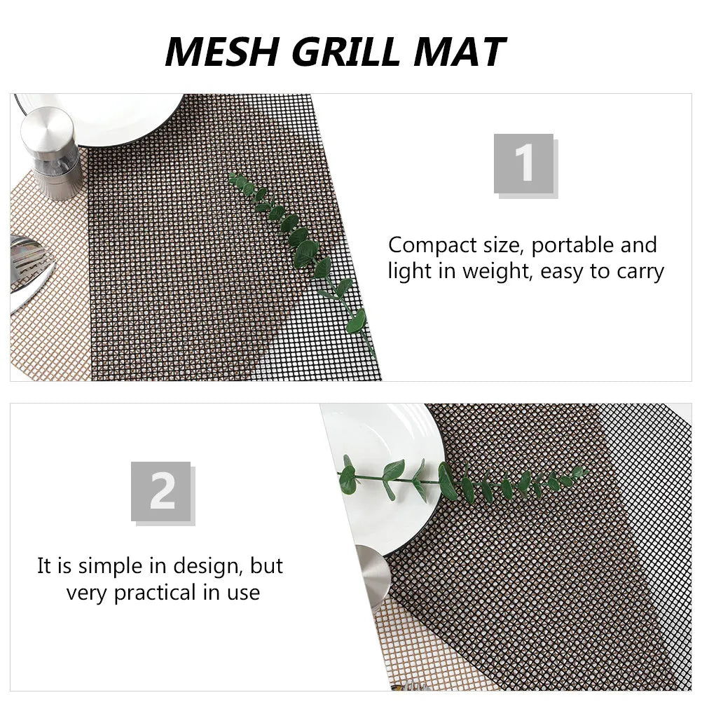 2Pcs Bbq Grill Mesh Mat Non-Stick Outdoor Cooking Mats Lightweight Portable for Barbecue Picnic Grill Mesh Bbq Mat