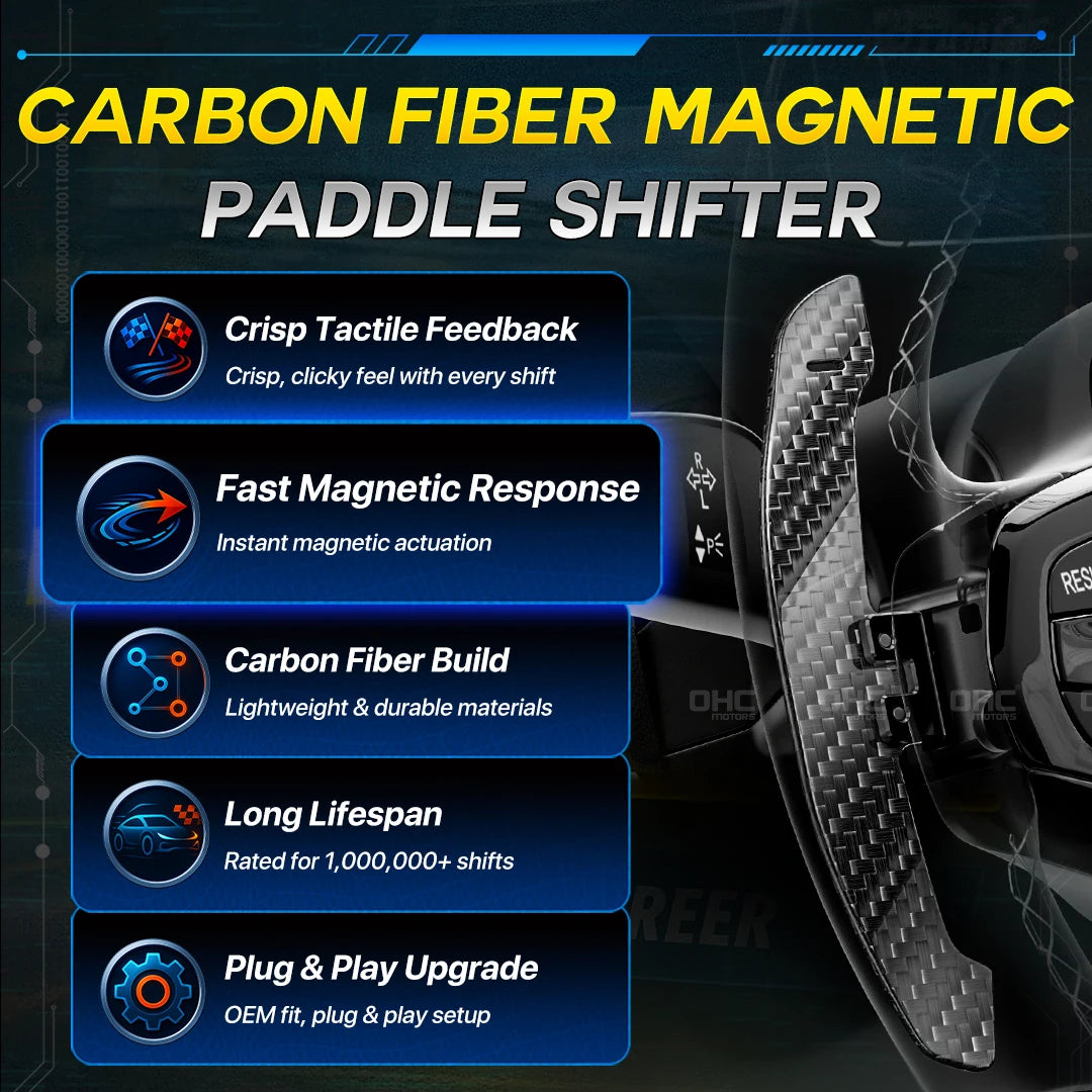 OHC Carbon Fiber Magnetic Paddle Shifters For Volkswagen VW Golf 8 MK8 GTI R R line 2021 2022 2023 2024 2025