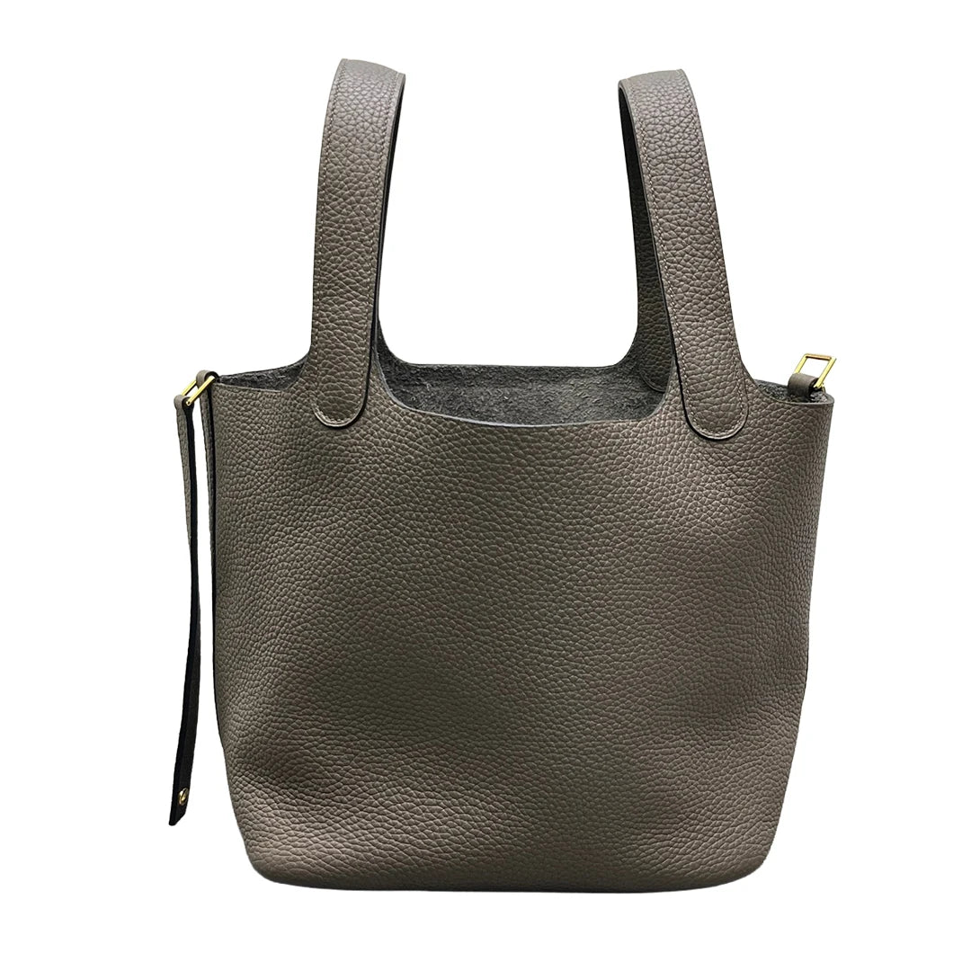 Mendy 22 CM Large size Top Quality Bucket Bags Women's Bag Lady Luxury Designer High End Bag TC Cowhide Golden Sliver
