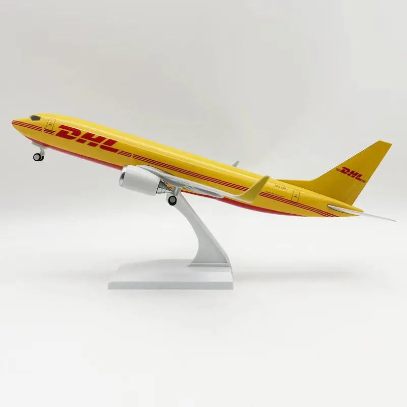 B737 DHL Airlines 30cm 1/240 Scale Aircraft Model Kit Children Toy Miniature Airplane Aviation for Collections and Displays Gift