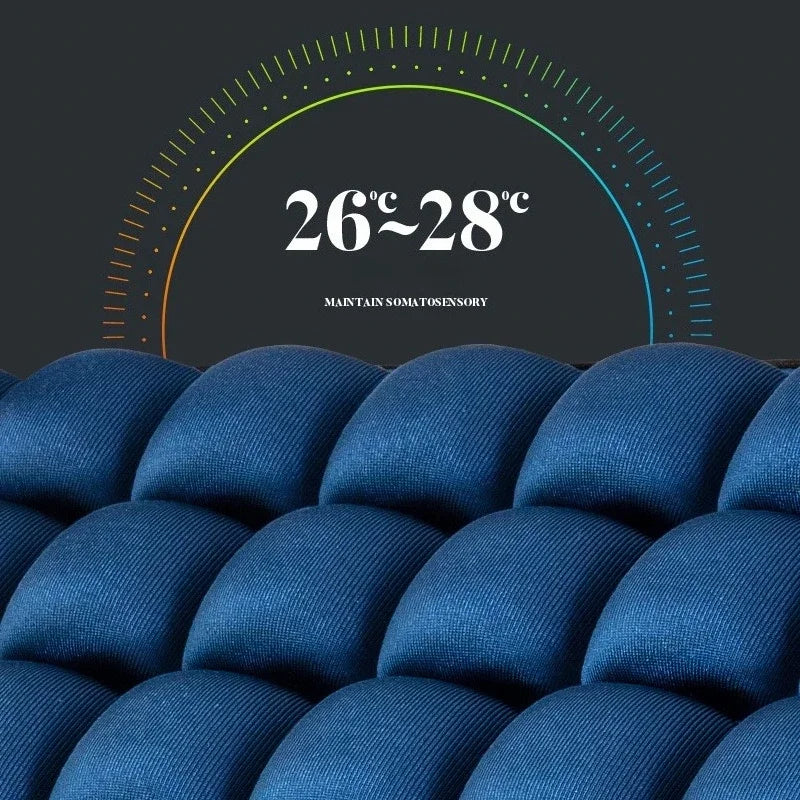 5D Air Pressure Seat Cushion - Polyester Office Chair Pad with Lumbar Support, Non-Inflatable Car & Wheelchair Cushion