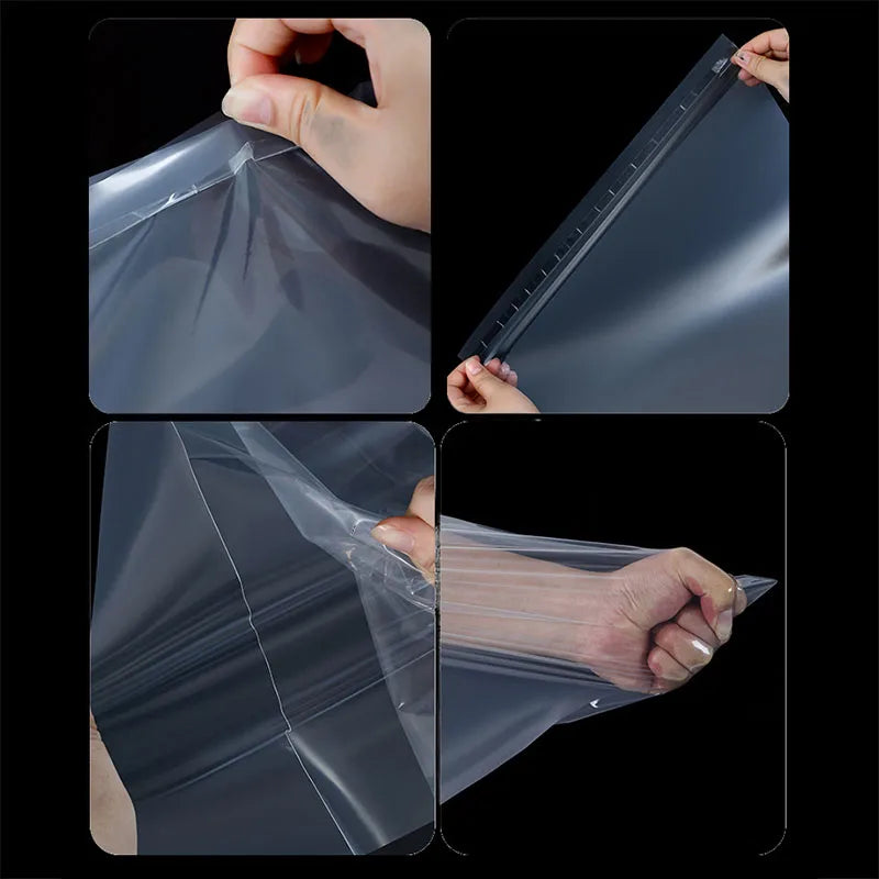 100pcs PE Transparent Self-adhesive Bags For Clothes T-Shirt Packaging Plastic Pouch Clear Waterproof Sealed Bag Wholesale