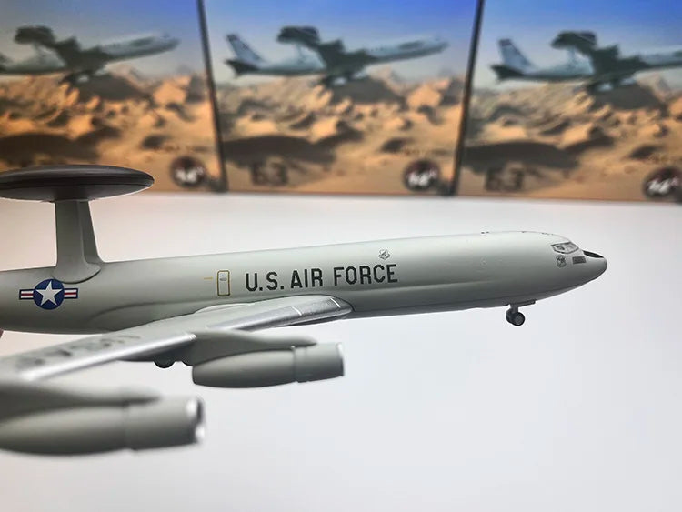 1/200 Scale E3 Airplane Diecast Finished Static Plane Model E-3 Sentry AWACS Early Warning Aircraft  Metal Collection Gift
