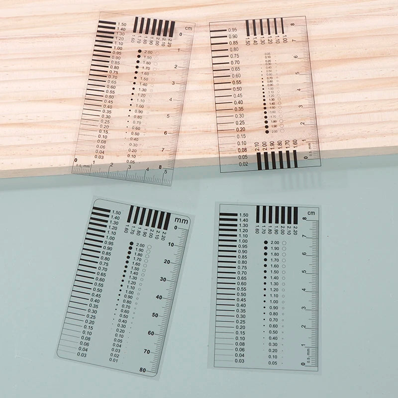 1PC Measuring Pass Badge Gauge Stain Card Point Gauge Wire Gauge Transparent Film Ruler Welding Gage Stain Crack Contrast Ruler