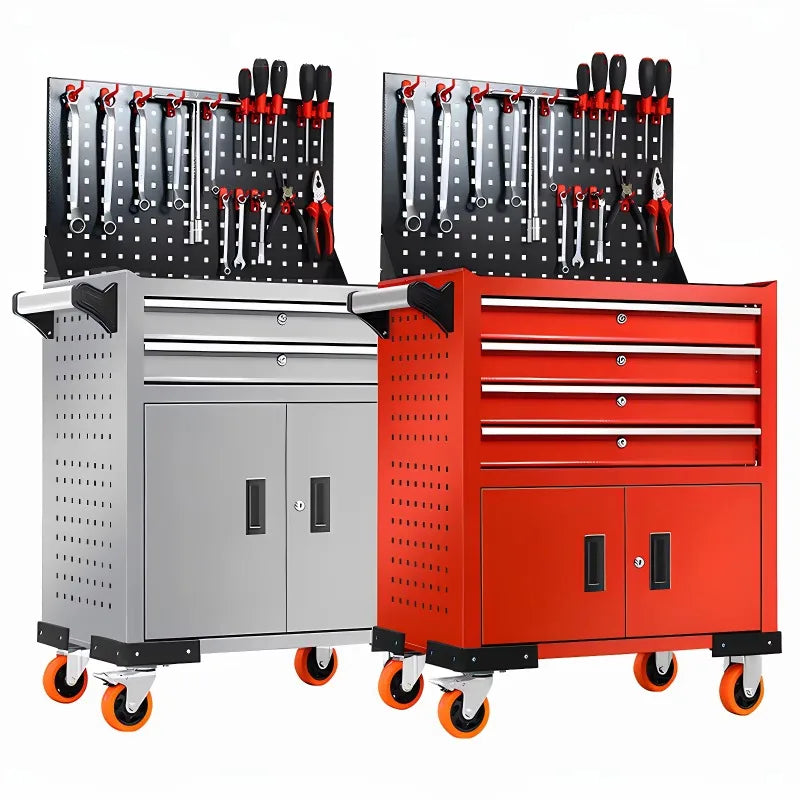 Auto Repair Workshop Tool Cabinet Mobile Drawer Handcart With Small Parts Easy Moving In Garage Repair And Tool Arrangement Work