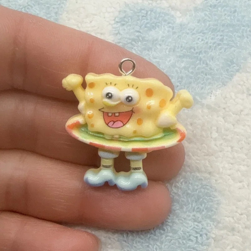 10pcs cartoon resin pendant, DIY jewelry making earrings, keychain accessories