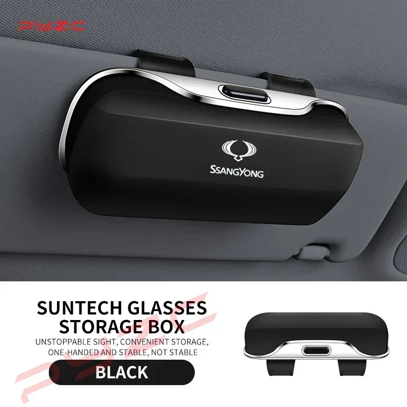For Ssangyong torres Rexton musso Tivoli Korando stavic Accessories Car Visor Sunglasses Glasses Case Glasses Holder Clip Box