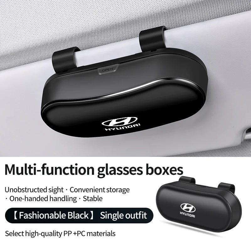 Car Sun Visor Glasses Box Portable Sunglasses Eyeglass Case For Hyundai i30 Ix35 KONA Encino Solaris Azera Grandeur Ig Accent Sa