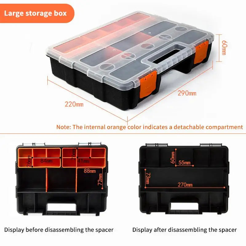 [TL]【TL】Multi-Grid Portable Plastic Parts Toolbox Combination Screw Storage Box Metal Parts Hardware Tool Screwdriver Tool Box