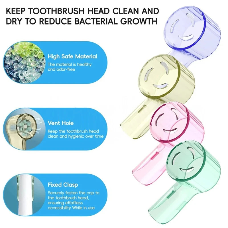 2-8pcs Colorful Toothbrush Dustproof Covers Caps Compatible with Braun Oral B & Io Series Electric Toothbrush Head Protectors