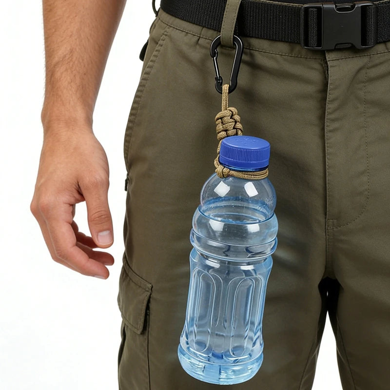 Outdoor Water Bottle Buckle Keychain Camping Hiking Supplies Multifunctional Kettle Umbrella Rope Hat Buckle Keychains