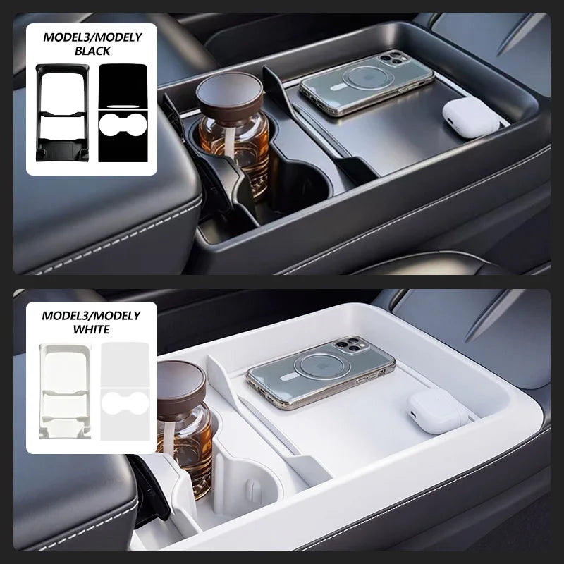 For Tesla Model 3 / Y Highland & Model Y Juniper 2016-2026+ Center Armrest Storage Organizer Tray Center Console storage Box