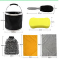 7PCS Car Wash Cleaning Kit Multi-Functional Microfiber Car Wash Tool Kit Cleaning Sets With Cloth Water Bucket Accessories
