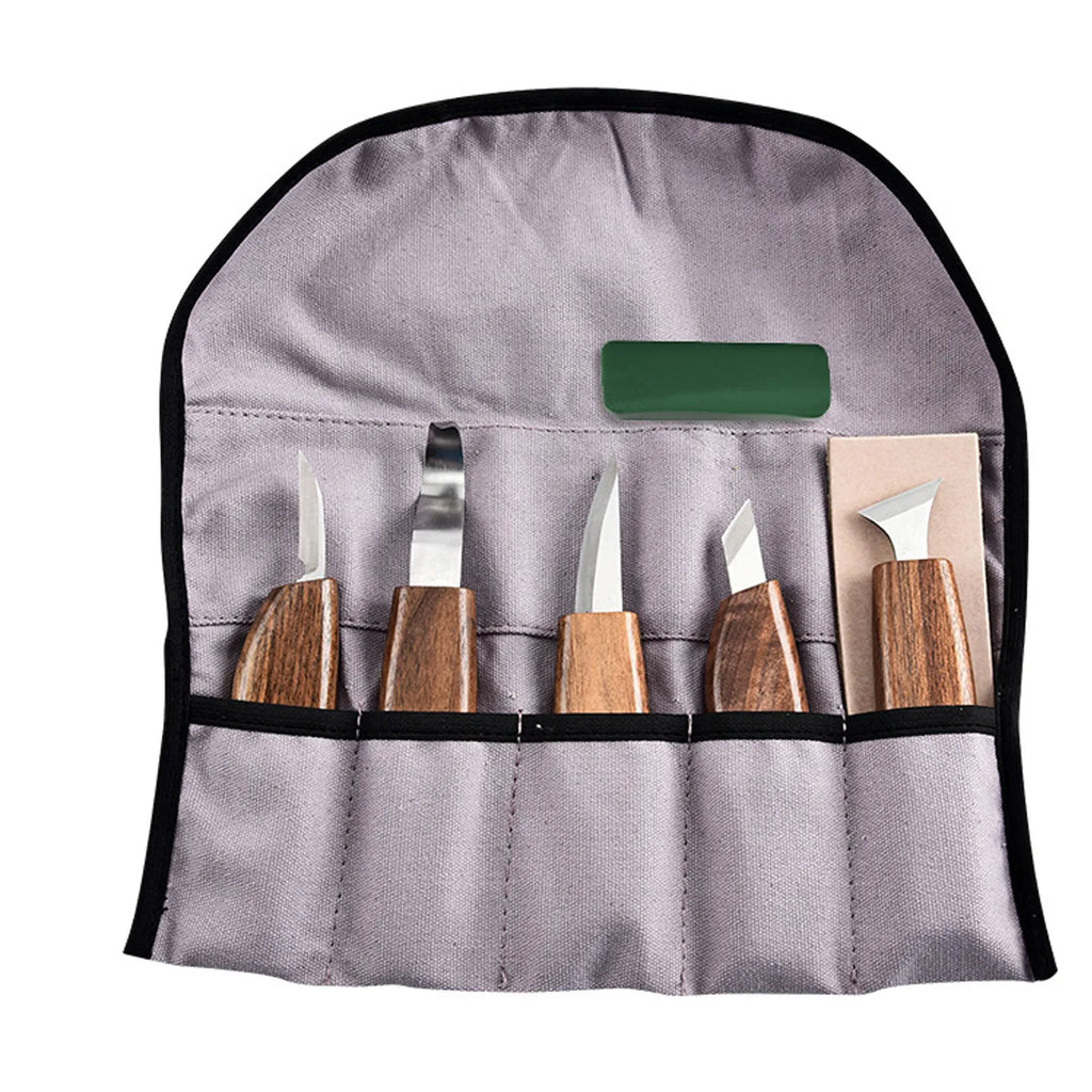 New 8/17PCS Wood Carving Kit Wood Carving Tools Hand Carving Knife Set with Needle File Wood Spoon Carving Kit for Beginners