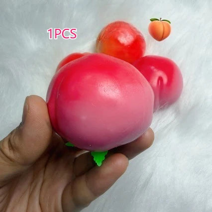 Fruit Peach Handmade Ball Squishy Toy Crispy Sound Slow Rising Stress Relief for Adults Anti-Anxiety Squeeze Sensory Fidget Toy